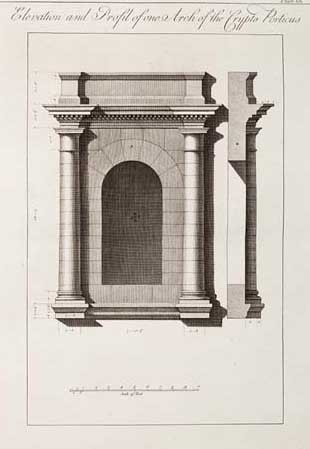 Elevation and Profile of one Arch of the Crypto Porticus