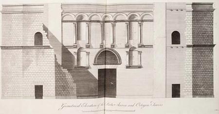 Geometrical Elevation of the Porta Aurea and Octagon Towers