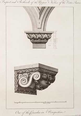 Import and Archivolt of the Upper Niches of the Porta Aurea