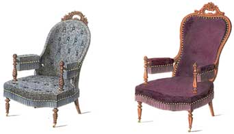 Renaissance Revival Easy Chairs